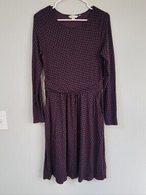 Boden Purple Jersey Stretch Dress Women Size 8 Office Comfort Casual Minimalist